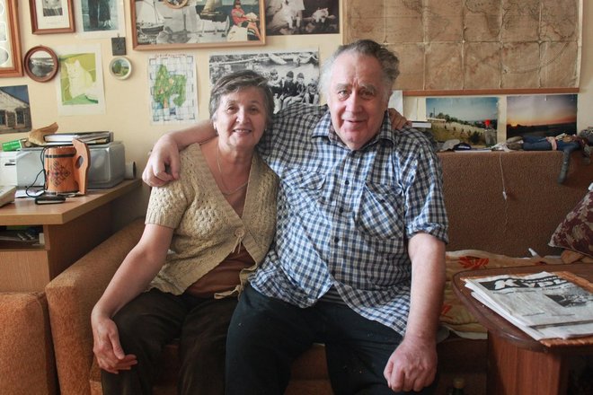 Владислав Крапивин и его жена Ирина в 2013 году