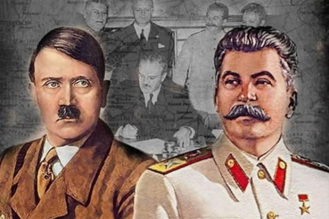 Адольф Гитлер и Иосиф Сталин