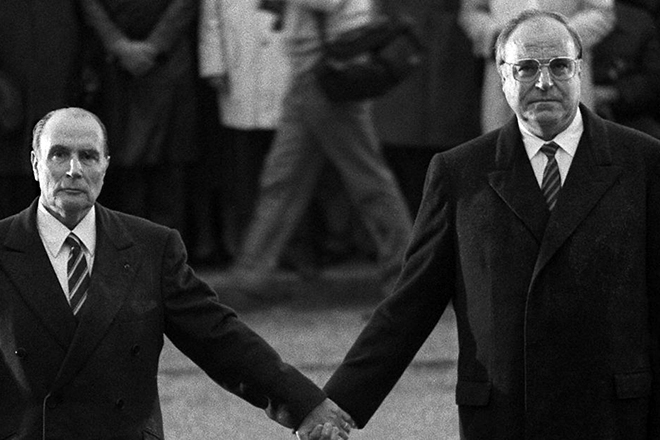 Франсуа Миттеран и Гельмут Коль