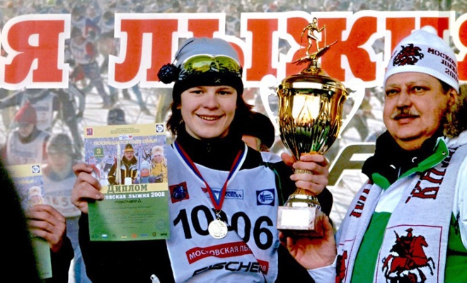 14-летний Матвей Елисеев - победитель «Московской лыжни - 2008»