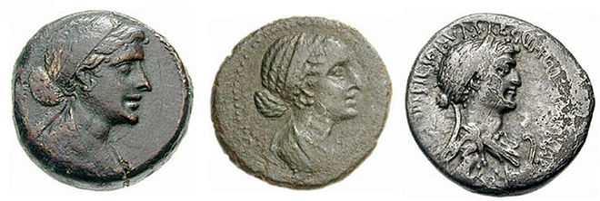 Изображение Клеопатры на монетах