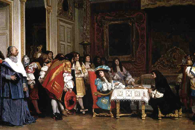 Мольер на встрече с королем Людовиком XIV