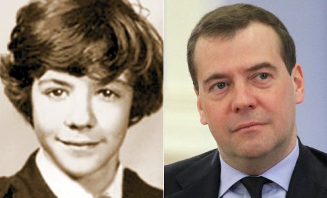 Дмитрий Медведев в детстве и сейчас
