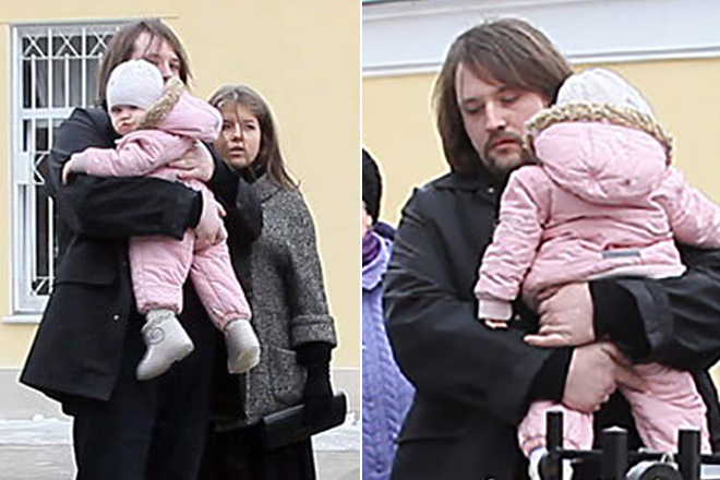 Александр Листьев, его жена Яна и дочь Александра