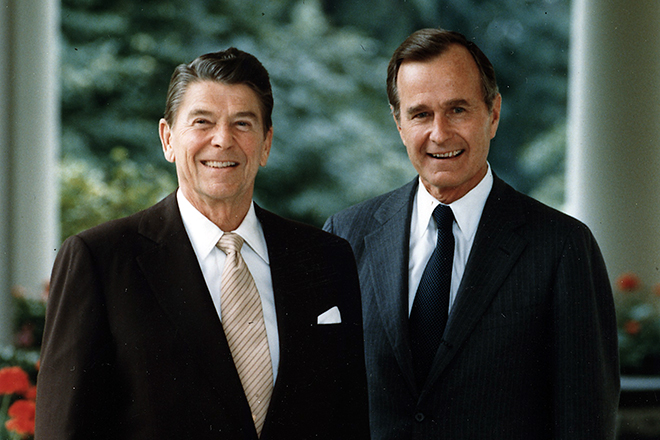 Джордж Буш-старший и Рональд Рейган