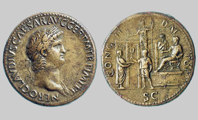 Монета с изображением Нерона