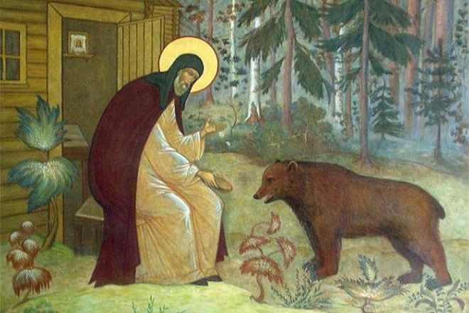Сергий Радонежский и медведь
