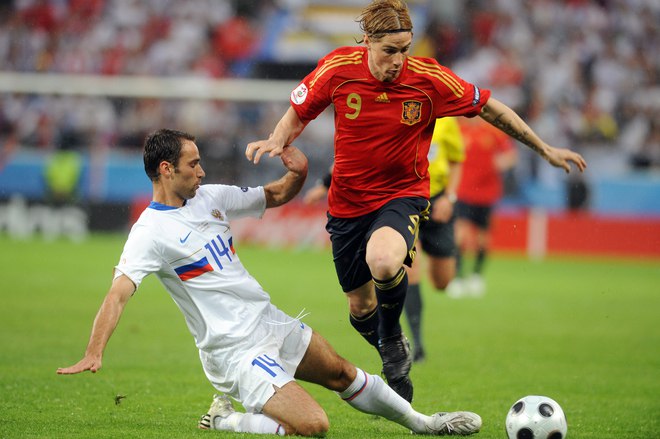 Роман Широков в матче против Испании на Евро-2008