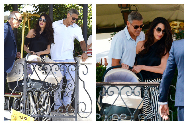 Джордж Клуни с женой и детьми