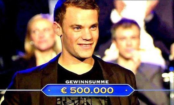 Мануэль Нойер выиграл в программе «Кто хочет стать миллионером» 500 тысяч евро