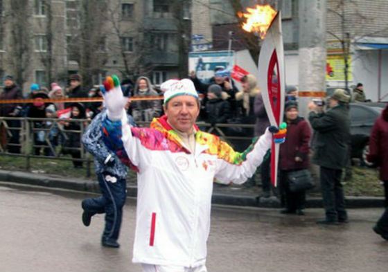 Олег Королев и Олимпийский огонь