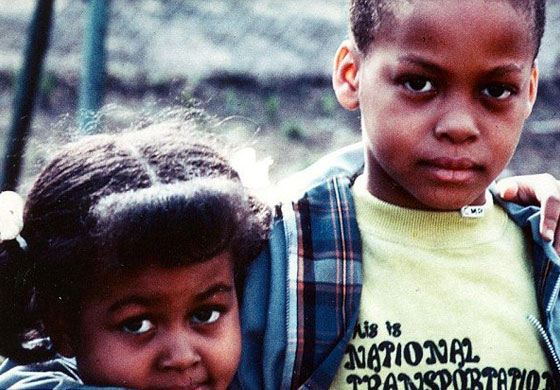 Мишель Обама с братом в детстве