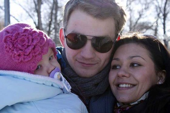 Алексей Демидов с женой и дочерью