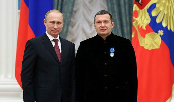 Владимир Соловьев и президент Владимир Путин (2013 год)