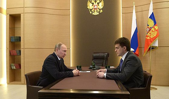 Михаил Котюков на встрече с президентом РФ Путиным