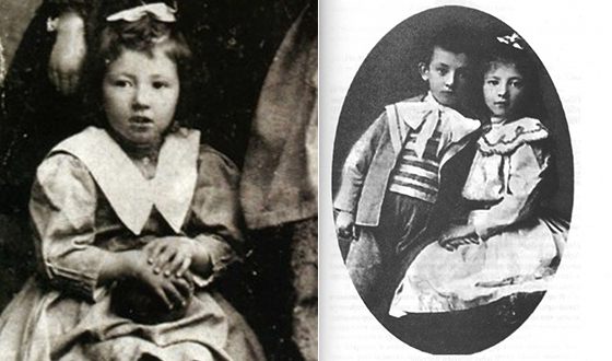 Фаина Раневская в детстве (на фото справа с братом)