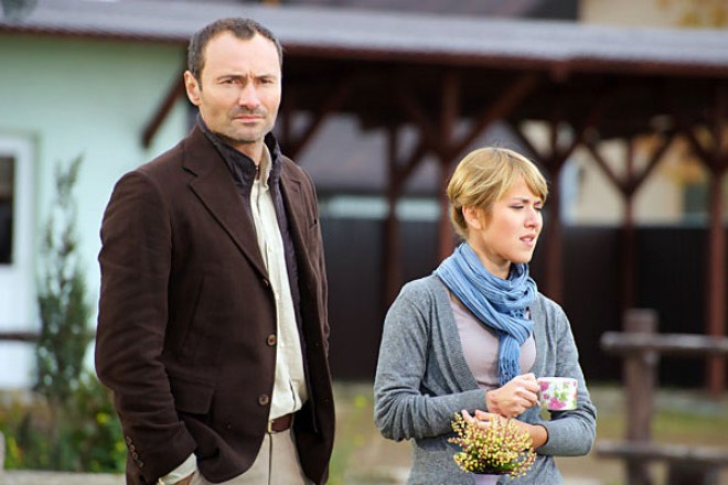 Дмитрий Ульянов и Анна Кузина на съемках сериала 