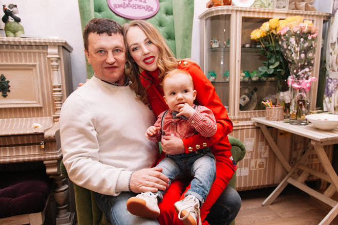 Галина Боб с мужем и сыном