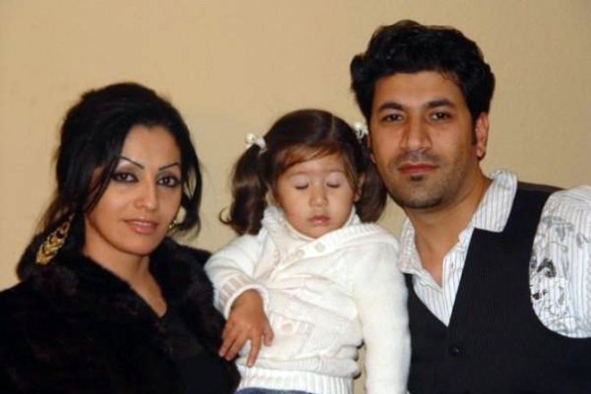 Шабнами Сурае с мужем и ребенком