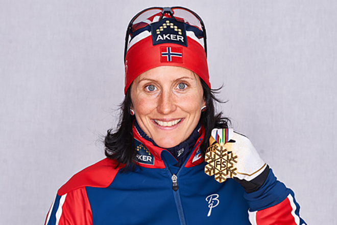 Марит Бьорген с медалью
