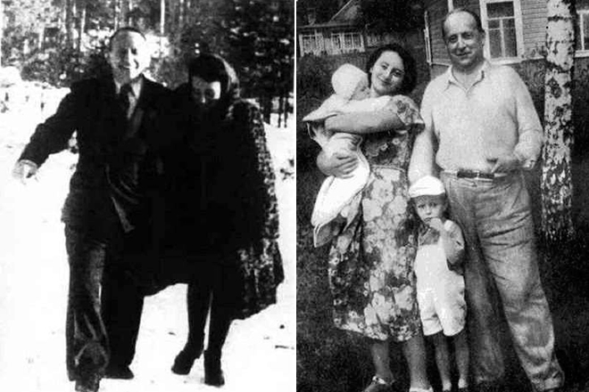 Евгений Шварц с дочерью и внуками