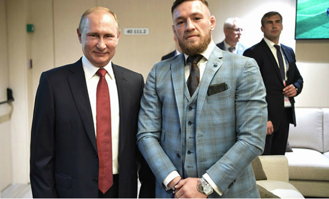Владимир Путин и Конор Макгрегор на ЧМ-2018