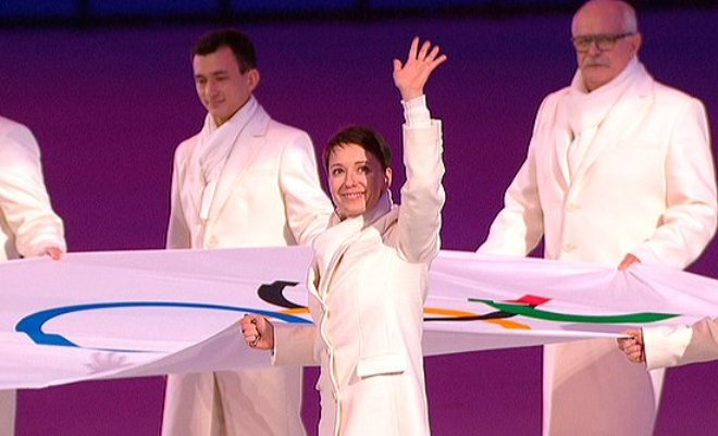Чулпан Хаматова на открытии Олимпиады в Сочи