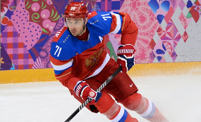Илья Ковальчук в составе сборной России на Олимпиаде в Сочи