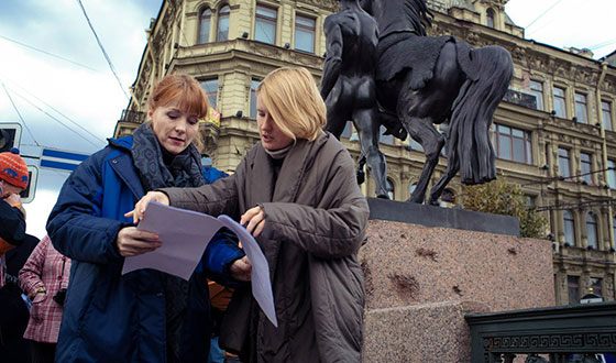 Полина Кутепова на съемках новеллы «Аничков мост»