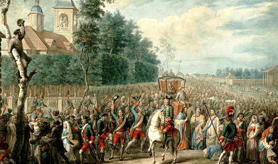 Шествие Екатерины II по Петергофской дороге в день дворцового переворота 28 июня 1762