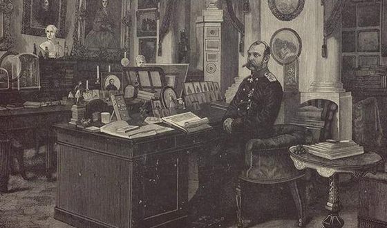 Александр II в своём кабинете